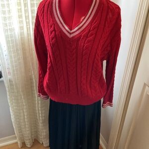 Red Sweater V neck Size S